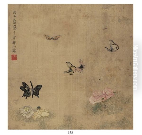 Butterfly Oil Painting by Chen Hongshou