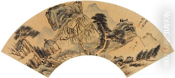 Spent The Summer At The Villow House Oil Painting by Chen Hongshou