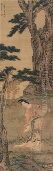 Sword Dancing Oil Painting by Chen Hongshou