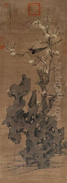 Flowers And Bird Oil Painting by Chen Hongshou