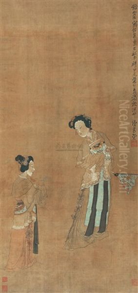 Portrait Of A Lady Oil Painting by Chen Hongshou