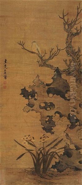 Flower And Bird Oil Painting by Chen Hongshou