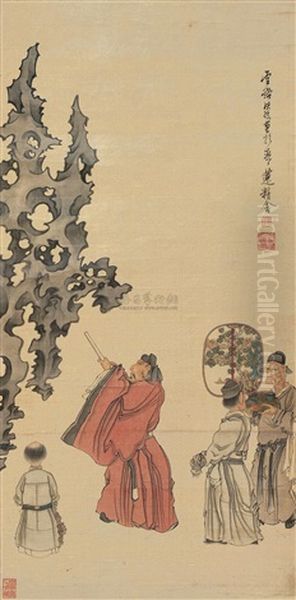 Landscape And Character Oil Painting by Chen Hongshou