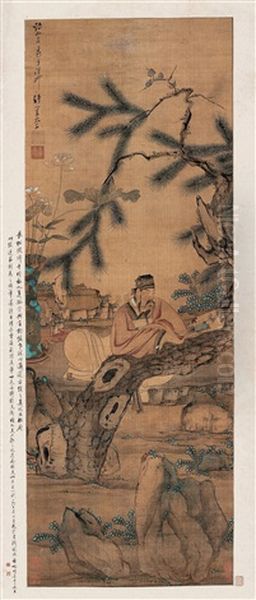 Scholar Oil Painting by Chen Hongshou