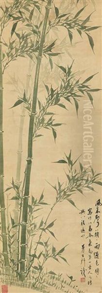 Bamboos Oil Painting by Chen Hongshou