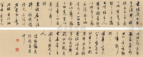 Sushi's Works In Running Script Oil Painting by Chen Jiru