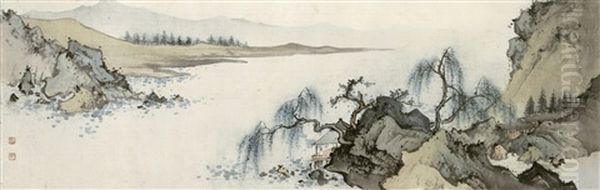 Resting In The Pavilion Oil Painting by Chen Shaomei