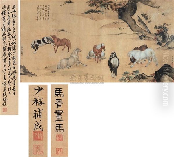 Eight Steeds Oil Painting by Chen Shaomei