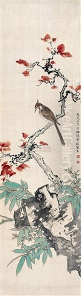 Flowers And Birds Oil Painting by Chen Shaomei