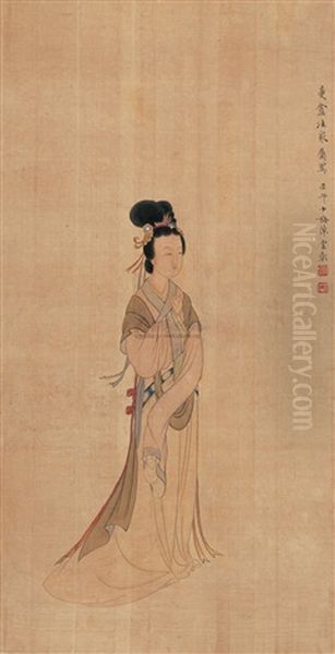 A Bevy Of Beauties A Genre In Traditional Chinese Painting Oil Painting by Chen Shaomei