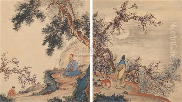 Untitled (2 Works) Oil Painting by Chen Shaomei