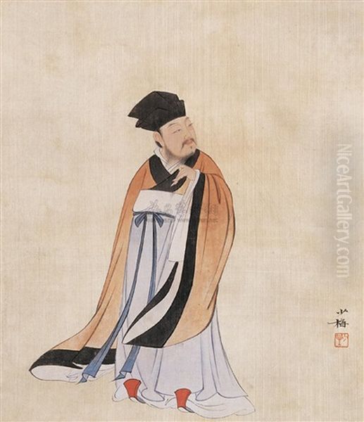 Portrait Of Dongpo Oil Painting by Chen Shaomei