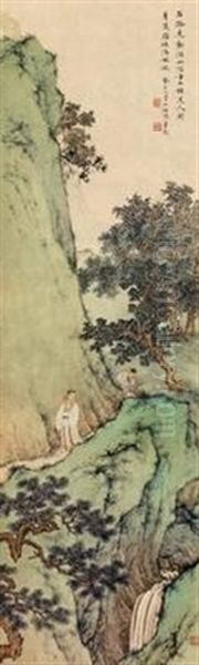 Scholar And Houseboy Oil Painting by Chen Shaomei