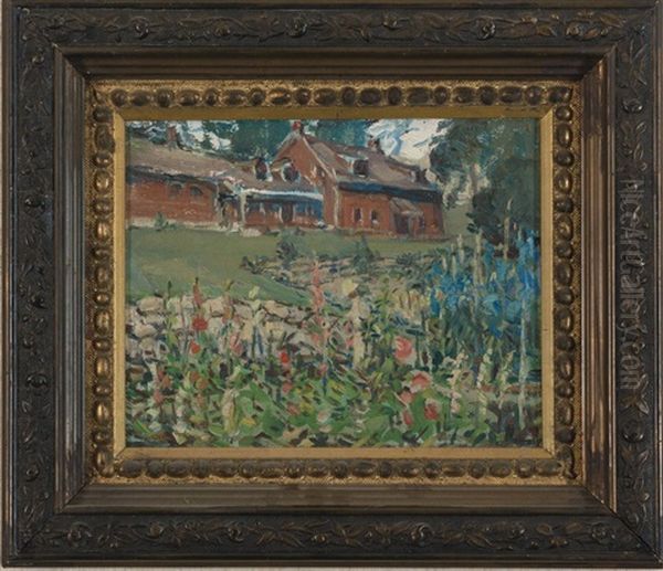 Two Views Of Red Echo Farm, Topsham, Vermont (2 Works) Oil Painting by Russell Cheney