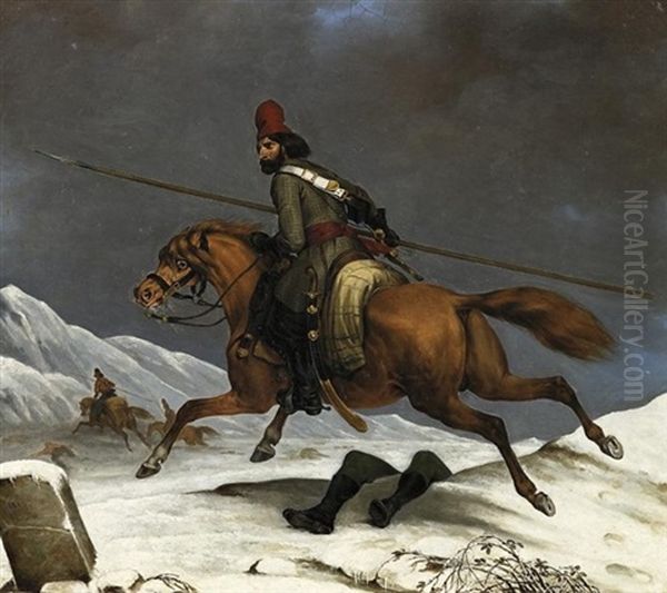 Russischer Kosak Oil Painting by Grigori Grigorevich Chernetsov