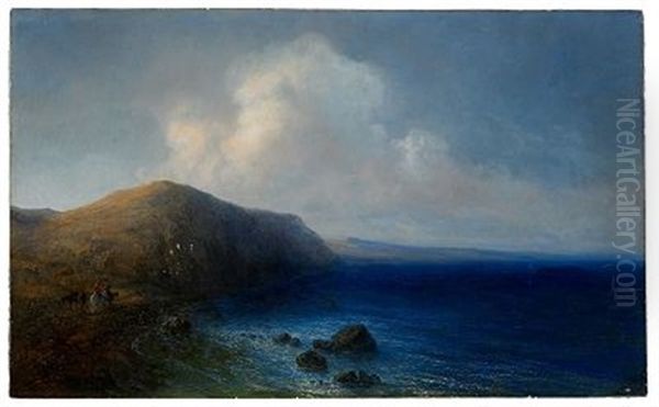 Horsemen On The Black Sea Shore Oil Painting by Nikanor Greigor'evich Chernetsov