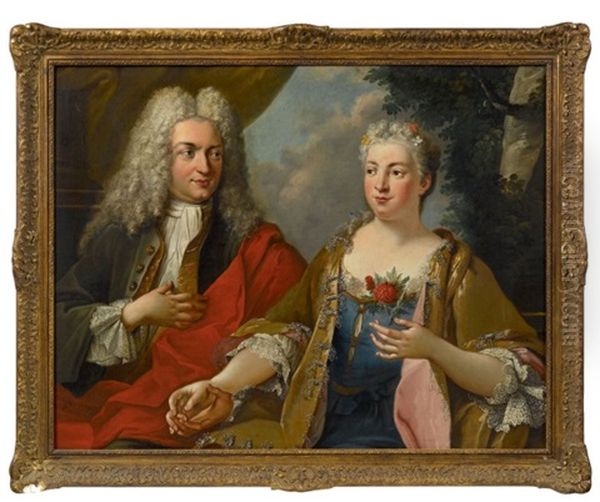 Les Jeunes Epoux Oil Painting by Charles Louis Cheron