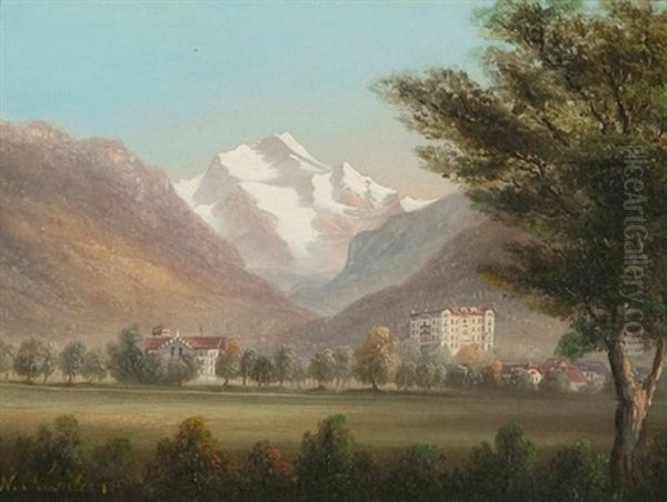 Interlaken Oil Painting by Nicholas Chevalier