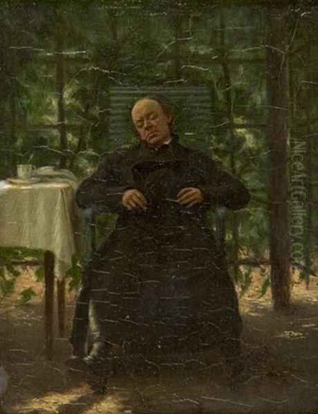 A Clear Conscience Oil Painting by Vincent J.-Baptiste Chevilliard