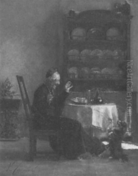 What A Good Boy! Oil Painting by Vincent J.-Baptiste Chevilliard