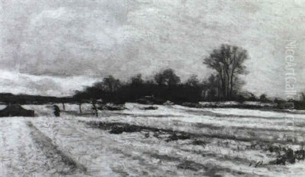 Winterlandschaft Oil Painting by Vincent J.-Baptiste Chevilliard