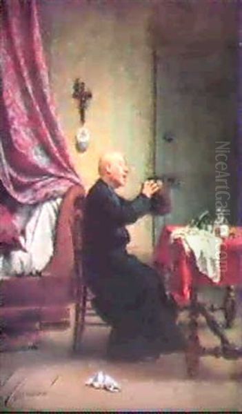 The Sunday Wig. Oil Painting by Vincent J.-Baptiste Chevilliard