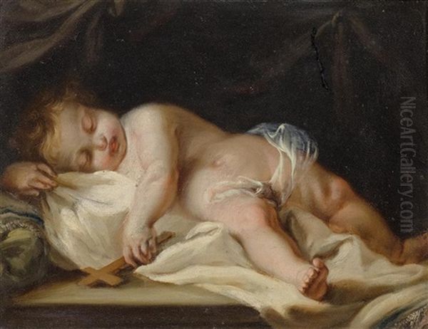 Sleeping Putto Oil Painting by Giuseppe Bartolomeo Chiari