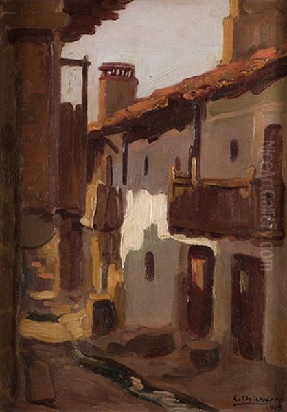 Callejon, 1913 Oil Painting by Eduardo Chicharro Y Aguera