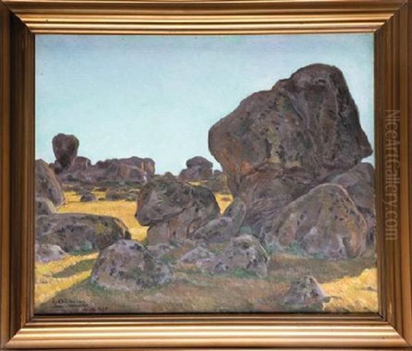 Paisaje Con Rocas Oil Painting by Eduardo Chicharro Y Aguera