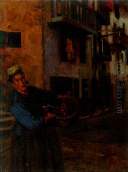 On The Way To Market Oil Painting by Eduardo Chicharro Y Aguera