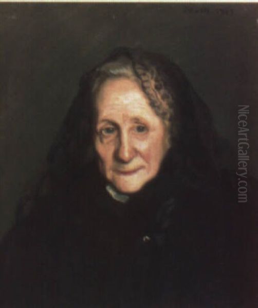 Anciana Oil Painting by Eduardo Chicharro Y Aguera