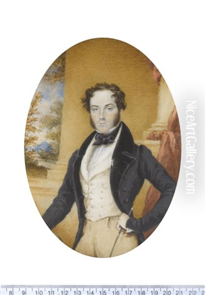 Henry Lannoy Hunter And His Wife, Charlotte Octavia Codrington (pair) Oil Painting by James Warren Childe