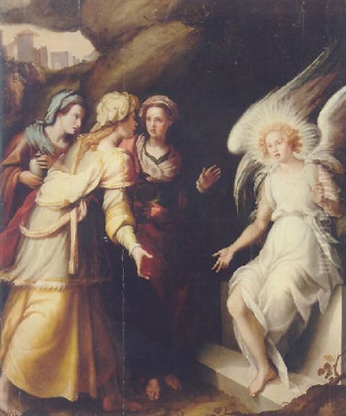 The Three Maries At The Tomb Oil Painting by Jacopo (da Empoli) Chimenti