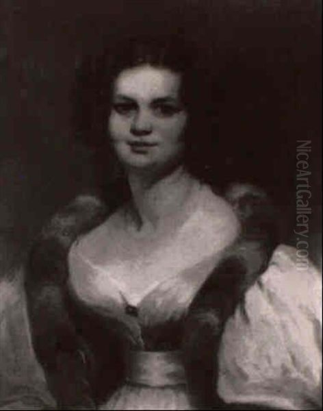 A Portrait, Half Length, Of A Pretty Young Lady Oil Painting by George Chinnery