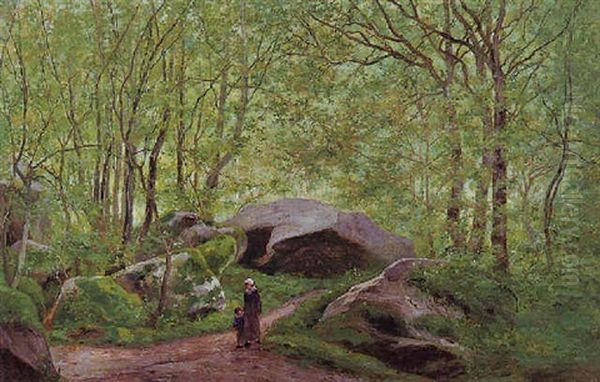 Through The Woods Oil Painting by Antoine Chintreuil