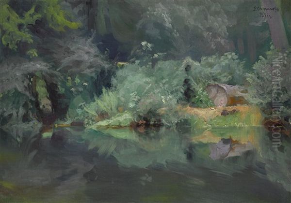 View Of A Lake Oil Painting by Pavel Dmitrievitch Chmarov