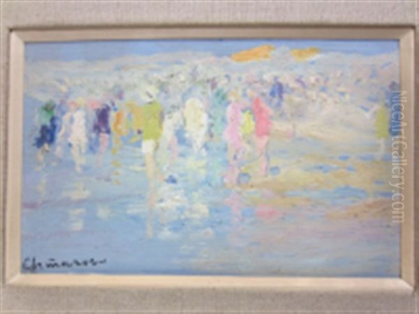 Baigneurs Oil Painting by Pavel Dmitrievitch Chmarov