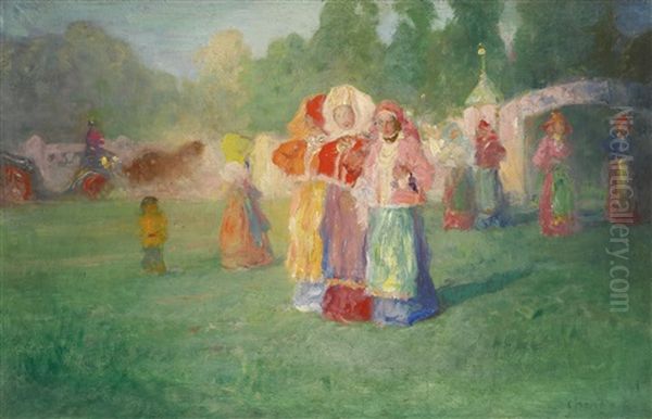 A Summer's Day Oil Painting by Pavel Dmitrievitch Chmarov