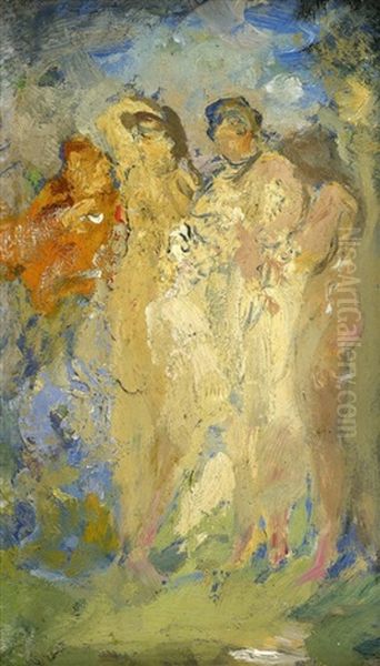 Bathers Oil Painting by Pavel Dmitrievitch Chmarov