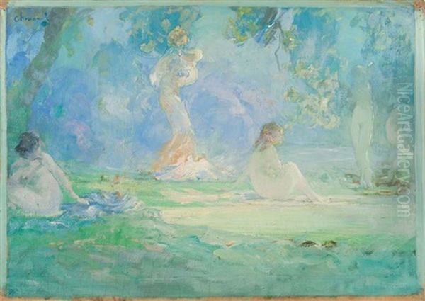 Le Bain De Soleil Oil Painting by Pavel Dmitrievitch Chmarov