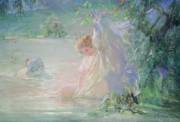 2 Baigneuses Oil Painting by Pavel Dmitrievitch Chmarov