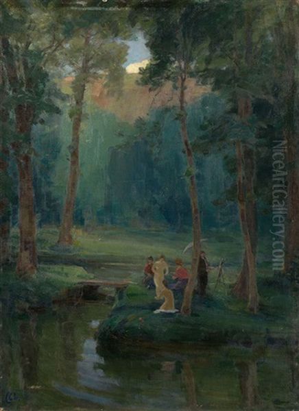 Bathers Oil Painting by Pavel Dmitrievitch Chmarov