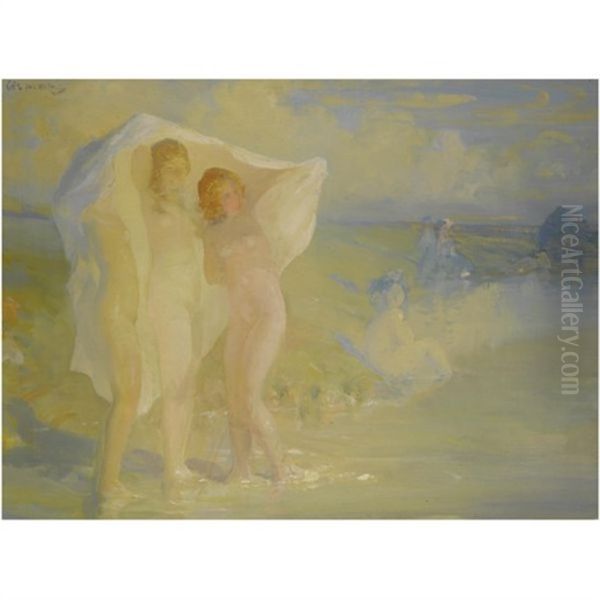 The Bathers Oil Painting by Pavel Dmitrievitch Chmarov
