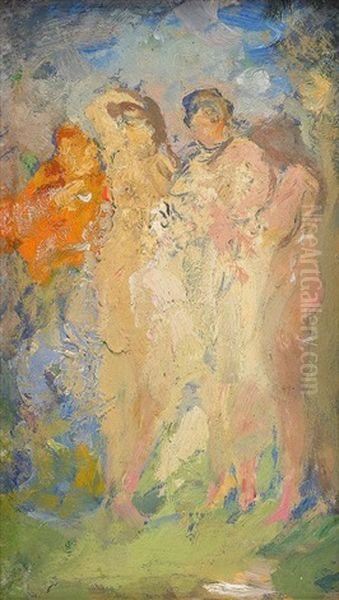 The Bathers Oil Painting by Pavel Dmitrievitch Chmarov