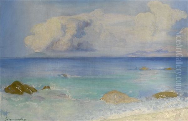 Seascape Oil Painting by Pavel Dmitrievitch Chmarov