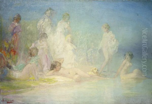 Bathers Oil Painting by Pavel Dmitrievitch Chmarov