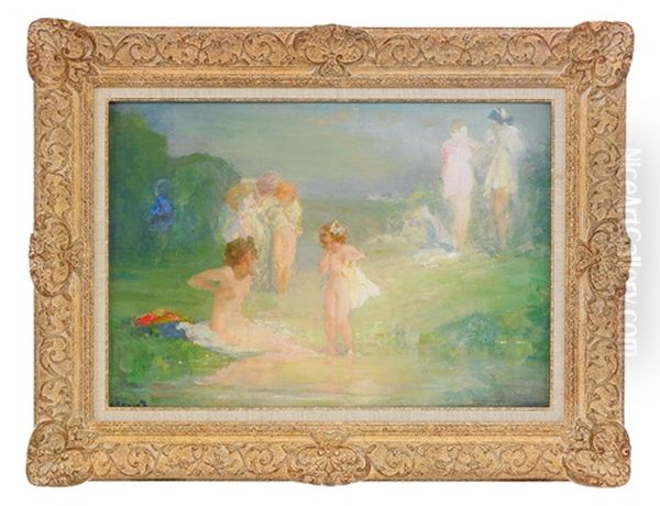 Bathers Oil Painting by Pavel Dmitrievitch Chmarov