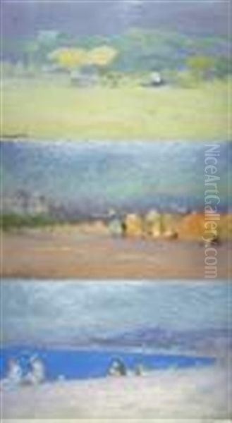 Scenes De Plage (set Of 3) Oil Painting by Pavel Dmitrievitch Chmarov