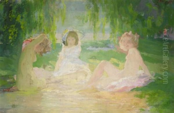 The Sunbathers Oil Painting by Pavel Dmitrievitch Chmarov