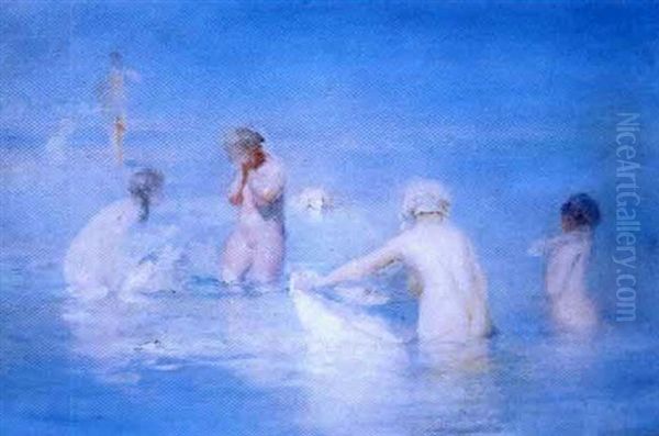 Baignade I Oil Painting by Pavel Dmitrievitch Chmarov